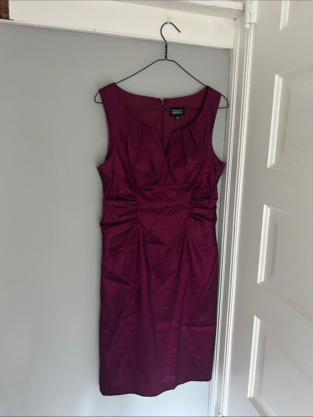 Adrianna Papell Plum Sleeveless Sheath Dress
